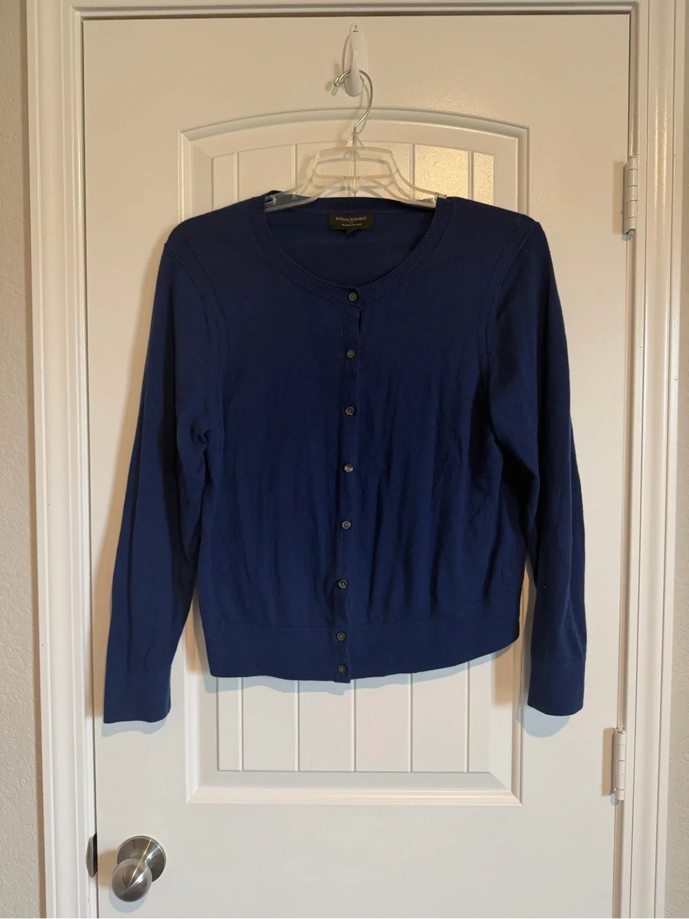 Banana Republic Premium Luxe Yarn Navy Crewneck Cardigan